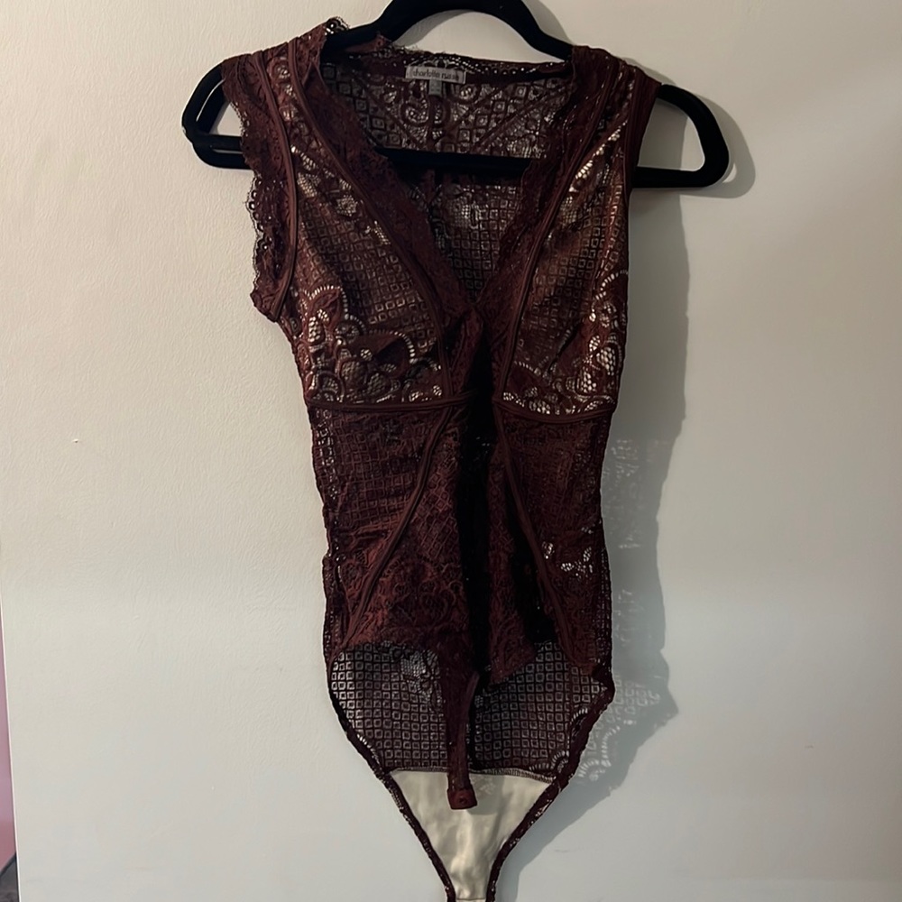 Purple lace bodysuit